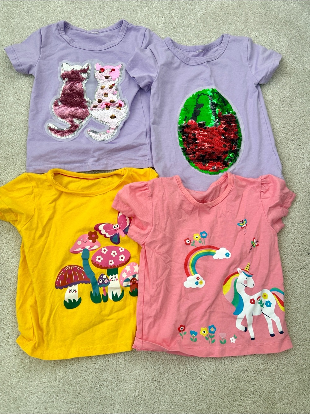Bundle Set of 4 Girls fun printed T-shirts - brand new